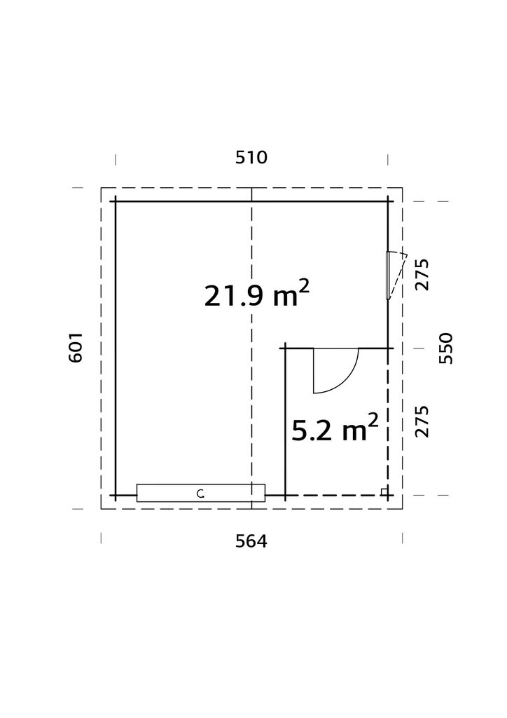 Autotalli Roger 21,9+5,2 m² nosto-ovella ja harmaalla puunsuojalla hinta ja tiedot | Piharakennukset | hobbyhall.fi