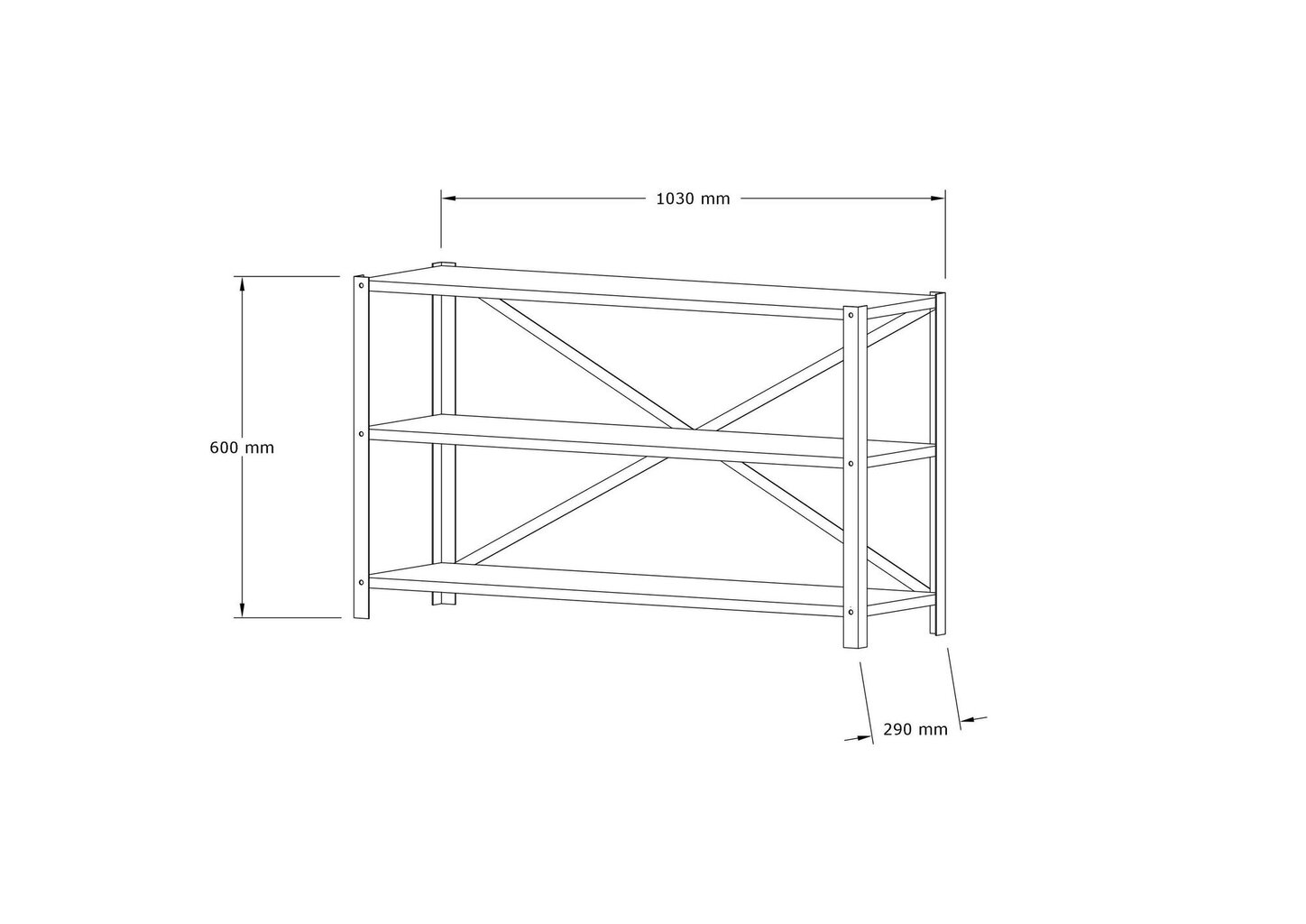 Hylly, Asir, 103x60x29,5 cm, ruskea hinta ja tiedot | Hyllyt | hobbyhall.fi