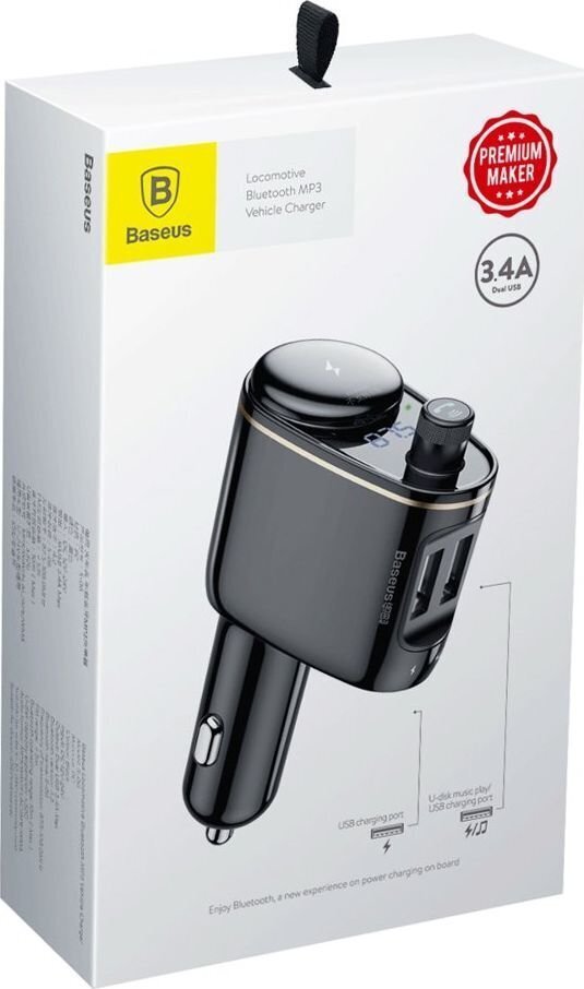 Baseus -veturi FM -modulaattori 2xUSB 3.4A hinta ja tiedot | FM-lähettimet ja -sovittimet | hobbyhall.fi