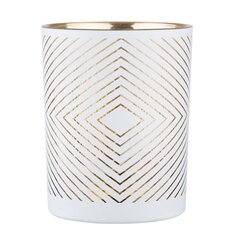 Lasinen kynttilänjalka valkoinen kultaisella sisustalla 10x12,5 cm hinta ja tiedot | Kynttilät ja kynttilänjalat | hobbyhall.fi