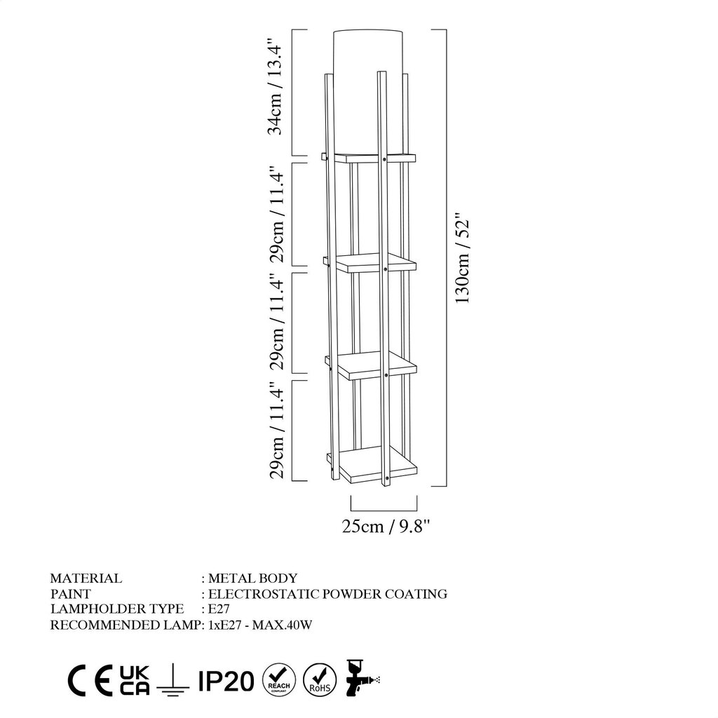 Hyllylamppu - 8111 hinta ja tiedot | Lattiavalaisimet | hobbyhall.fi