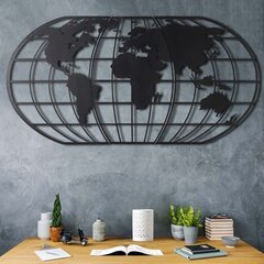 Maailmankartta Globe Led - musta seinäkoriste hinta ja tiedot | Sisustustuotteet | hobbyhall.fi
