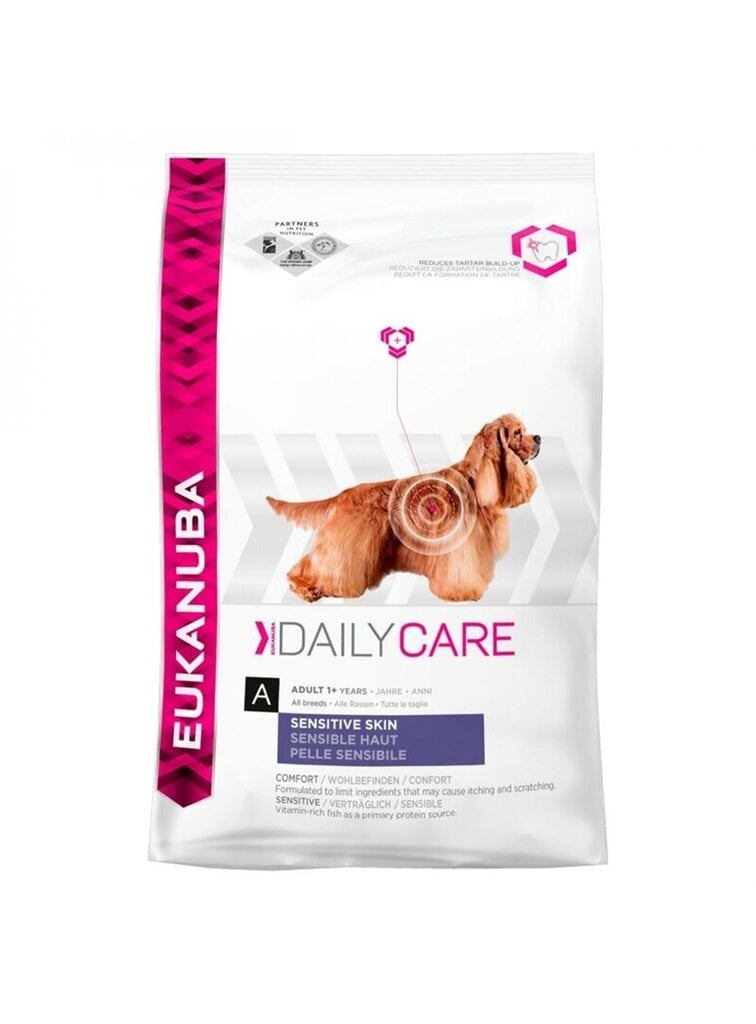 Eukanuba Daily Care Sensitive Skin koirille, joilla on alttius herkälle iholle, 2,3 kg hinta ja tiedot | Koiran kuivaruoka | hobbyhall.fi