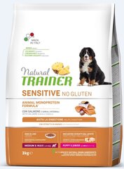 Natural Trainer Sensitive No Gluten vidutinių ir didelių veislių jauniems šuniukams su lašiša 3kg hinta ja tiedot | Trainer Natural Lemmikit | hobbyhall.fi