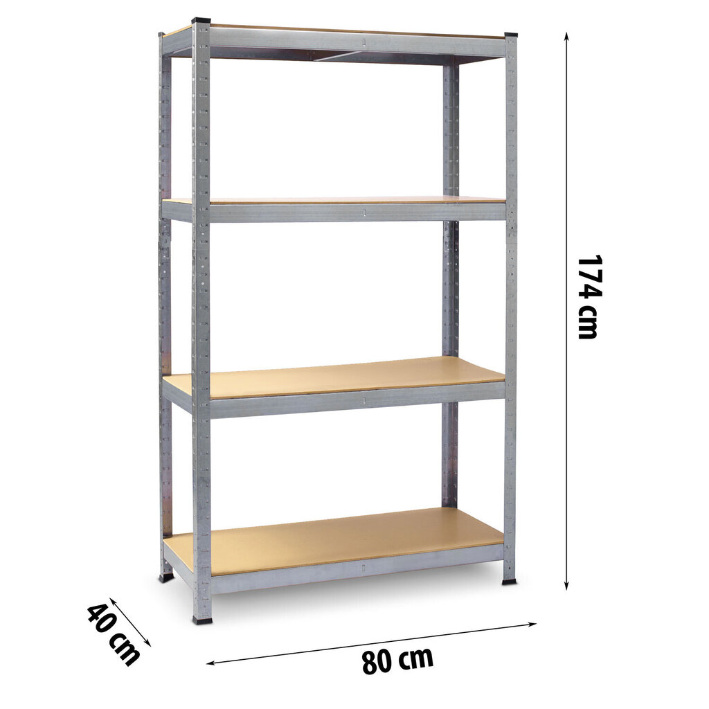 Metallinen säilytyshylly, 2 kpl, 174 cm. x 80 cm. x 40 cm. hinta ja tiedot | Varastohyllyt | hobbyhall.fi