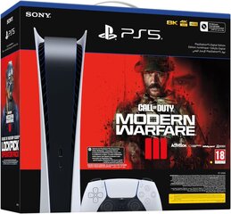 PlayStation 5 825 GB Digital Edition + Call of Duty Modern Warfare III hinta ja tiedot | Pelikonsolit | hobbyhall.fi