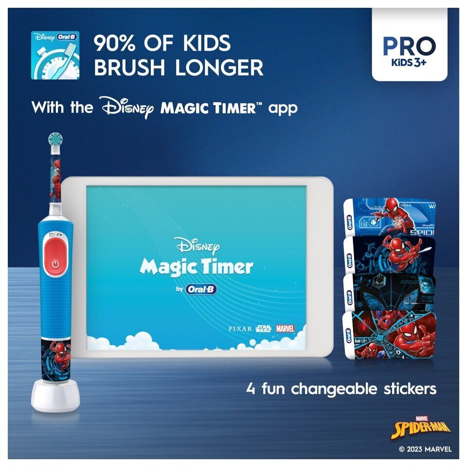 Oral-B Vitality PRO Kids Spiderman hinta ja tiedot | Sähköhammasharjat | hobbyhall.fi