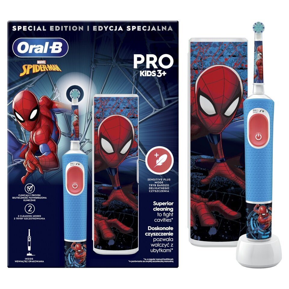 Oral-B Vitality PRO Kids Spiderman hinta ja tiedot | Sähköhammasharjat | hobbyhall.fi