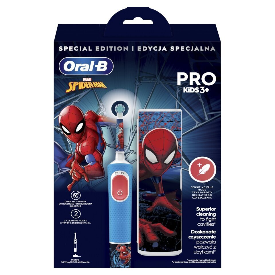 Oral-B Vitality PRO Kids Spiderman hinta ja tiedot | Sähköhammasharjat | hobbyhall.fi