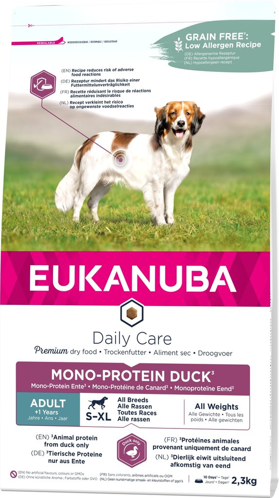 Eukanuba Daily Care ankkaa aikuisille koirille, 2,3 kg hinta ja tiedot | Koiran kuivaruoka | hobbyhall.fi