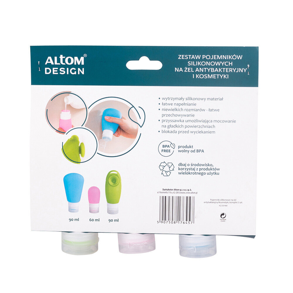 Altom Design Travel Jar Set kosmetiikkasäiliöt, 3 kpl hinta ja tiedot | Kosmetiikkalaukut ja peilit | hobbyhall.fi