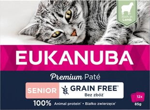 Eukanuba Grain Free Senior lammasta, vanhemmille kissoille, 12x85 g hinta ja tiedot | Kissanruoka | hobbyhall.fi