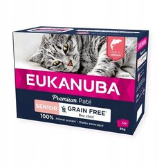 Eukanuba Grain Free Senior lohella vanhemmille kissoille, 12x85 g hinta ja tiedot | Eukanuba Lemmikit | hobbyhall.fi