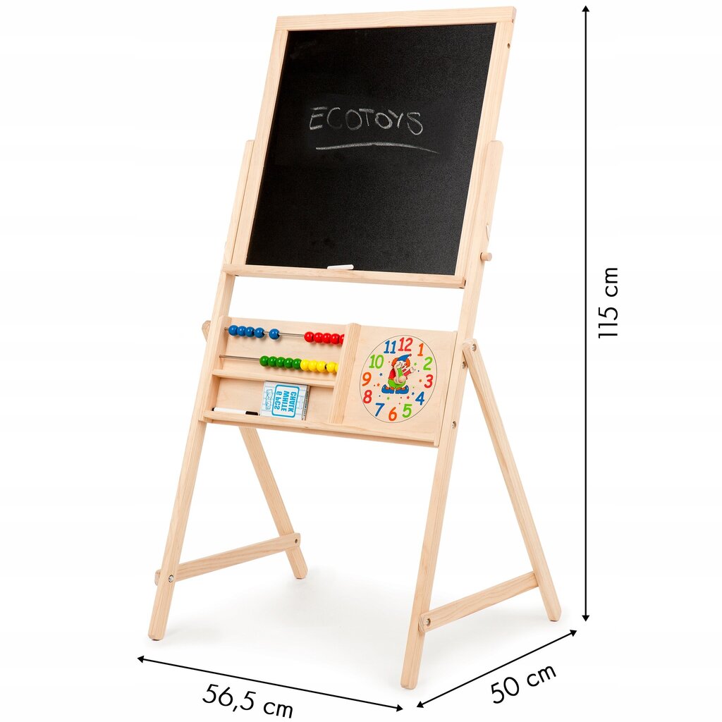 Ecotoys kaksipuolinen liitutaulu hinta ja tiedot | Kehittävät lelut | hobbyhall.fi