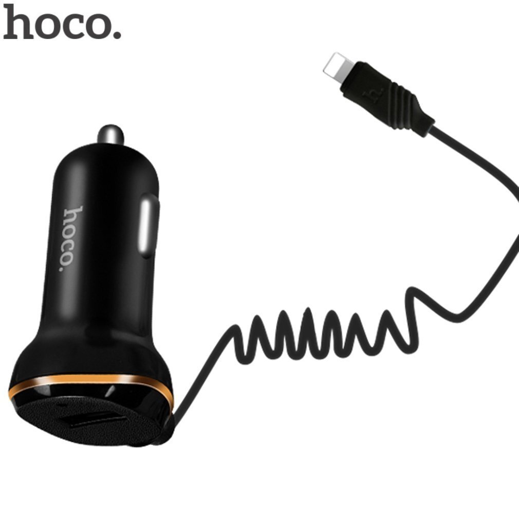 Autolaturi Hoco Z14 USB + Lightning (3.4A) musta hinta ja tiedot | Puhelimen laturit | hobbyhall.fi