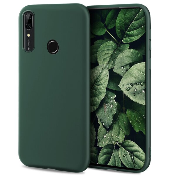 Moozy Minimalist -sarjan silikonikotelo Huawei P Smart Z:lle ja Honor 9X:lle, Midnight Green