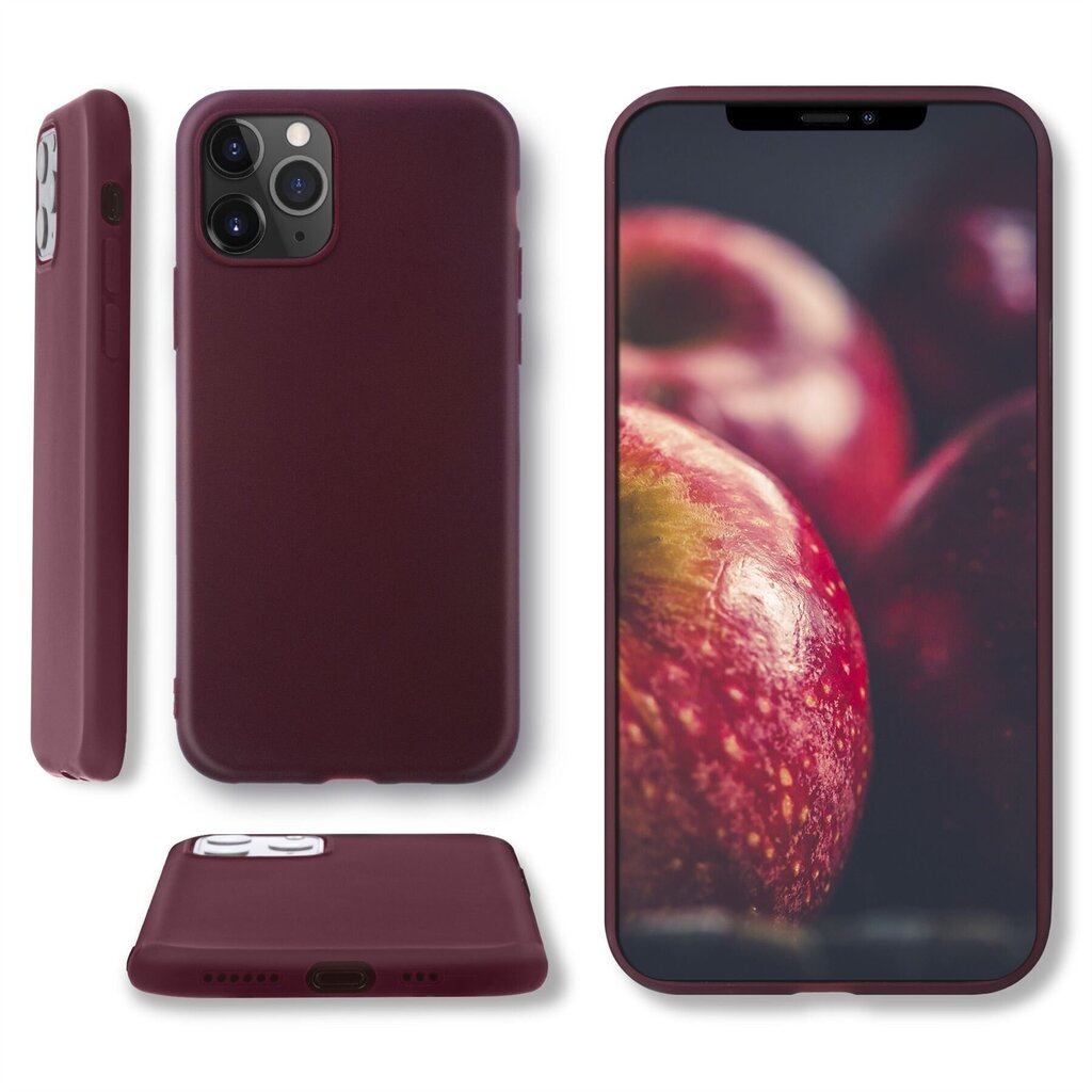 Moozy Minimalist -sarjan silikonikotelo iPhone 11 Pro Maxille, viininpunainen hinta ja tiedot | Puhelimen kuoret ja kotelot | hobbyhall.fi