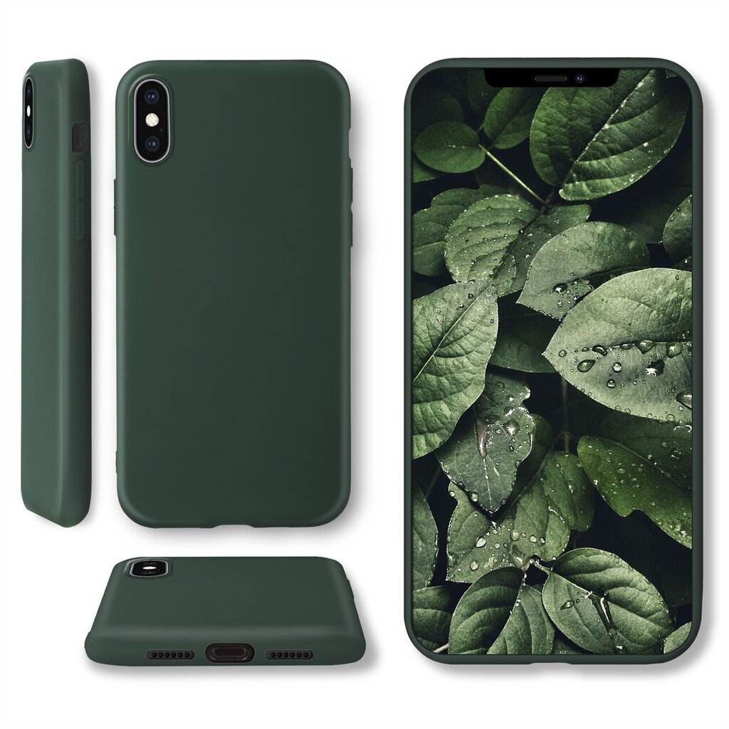 Moozy Minimalist -sarjan silikonikotelo iPhone X:lle ja iPhone XS:lle, Midnight Green hinta ja tiedot | Puhelimen kuoret ja kotelot | hobbyhall.fi