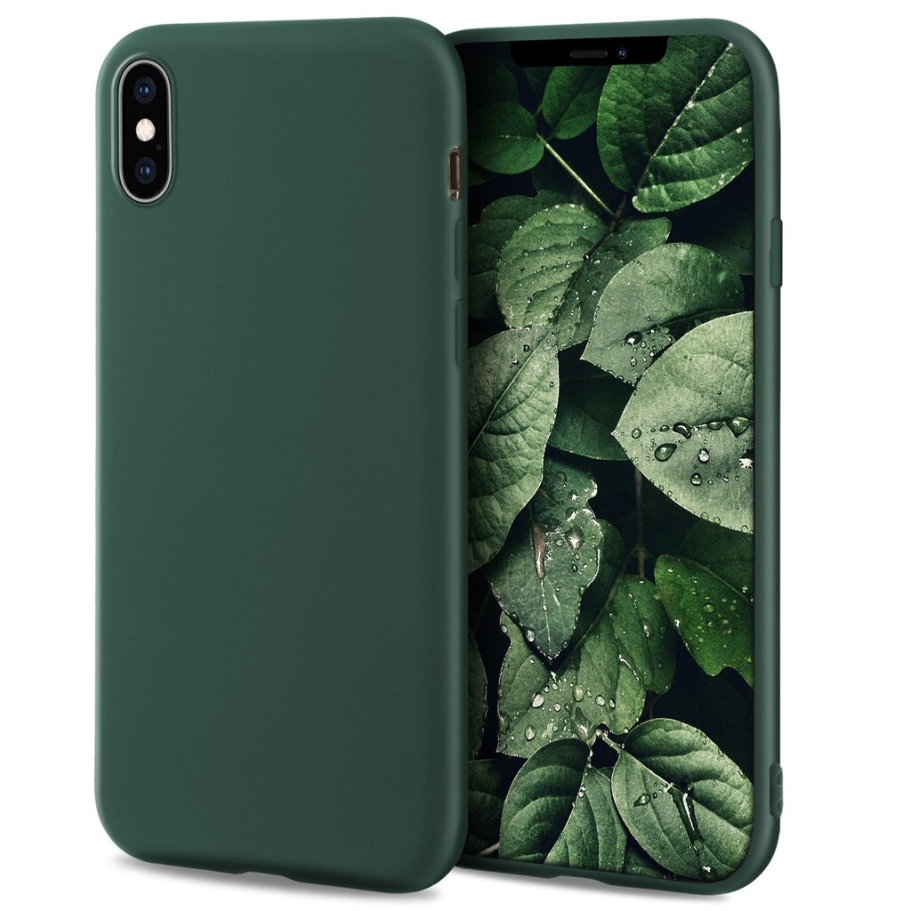 Moozy Minimalist -sarjan silikonikotelo iPhone X:lle ja iPhone XS:lle, Midnight Green hinta ja tiedot | Puhelimen kuoret ja kotelot | hobbyhall.fi