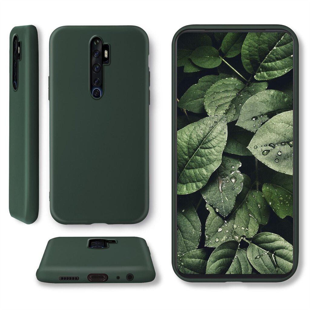 Moozy Minimalist -sarjan silikonikotelo Oppo Reno2 Z:lle, Midnight Green hinta ja tiedot | Puhelimen kuoret ja kotelot | hobbyhall.fi