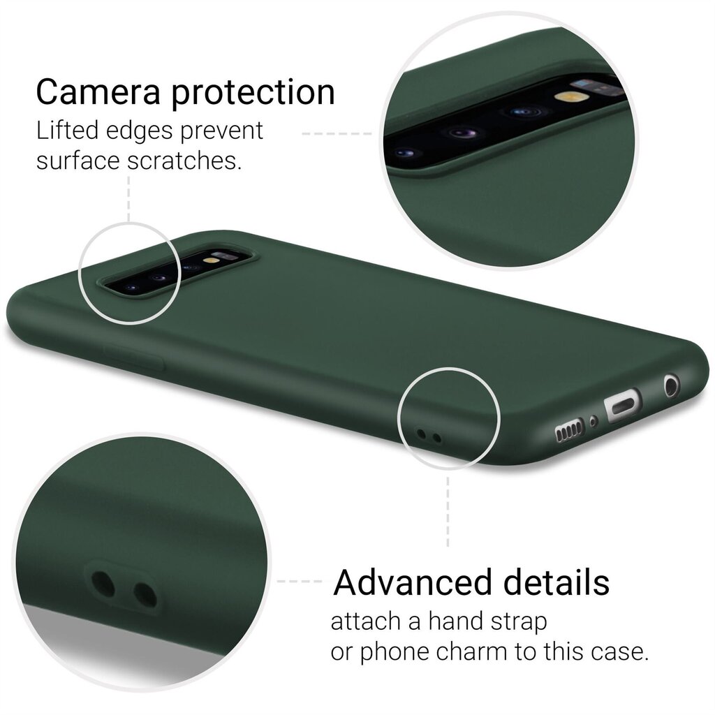 Moozy Minimalist -sarjan silikonikotelo Samsung S10:lle, Midnight Green hinta ja tiedot | Puhelimen kuoret ja kotelot | hobbyhall.fi