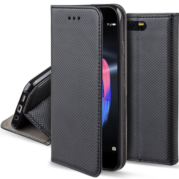 Moozy Case Flip Cover -suoja Huawei Honor 9:lle, musta