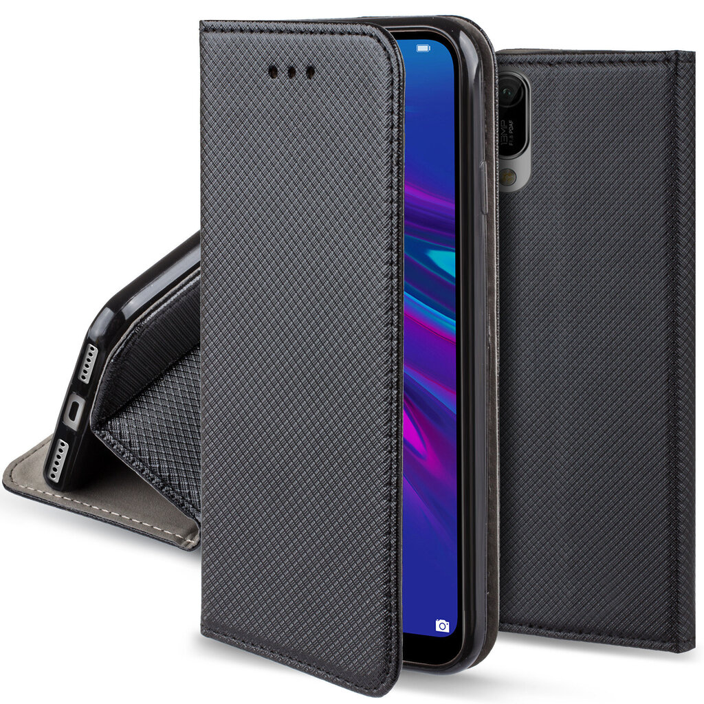 Moozy Case Flip Cover -suojus Huawei Y6 2019:lle, musta hinta ja tiedot | Puhelimen kuoret ja kotelot | hobbyhall.fi