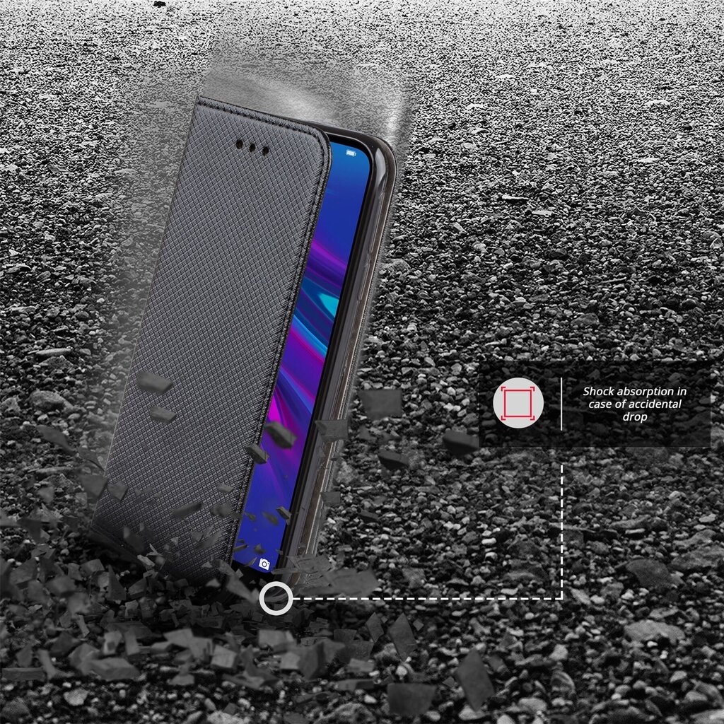 Moozy Case Flip Cover -suojus Huawei Y6 2019:lle, musta hinta ja tiedot | Puhelimen kuoret ja kotelot | hobbyhall.fi