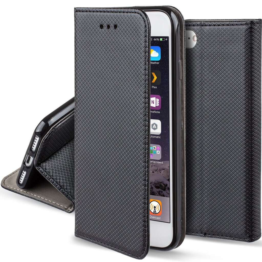 Moozy Case Flip Cover iPhone 6s:lle, iPhone 6:lle, musta hinta ja tiedot | Puhelimen kuoret ja kotelot | hobbyhall.fi