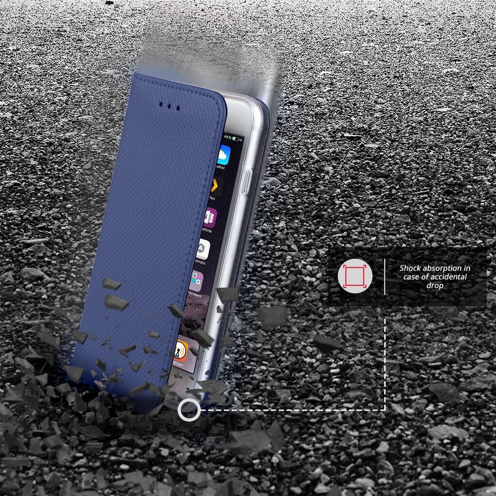 Moozy Case Flip Cover iPhone SE 2020, iPhone 7, iPhone 8, Tummansininen hinta ja tiedot | Puhelimen kuoret ja kotelot | hobbyhall.fi