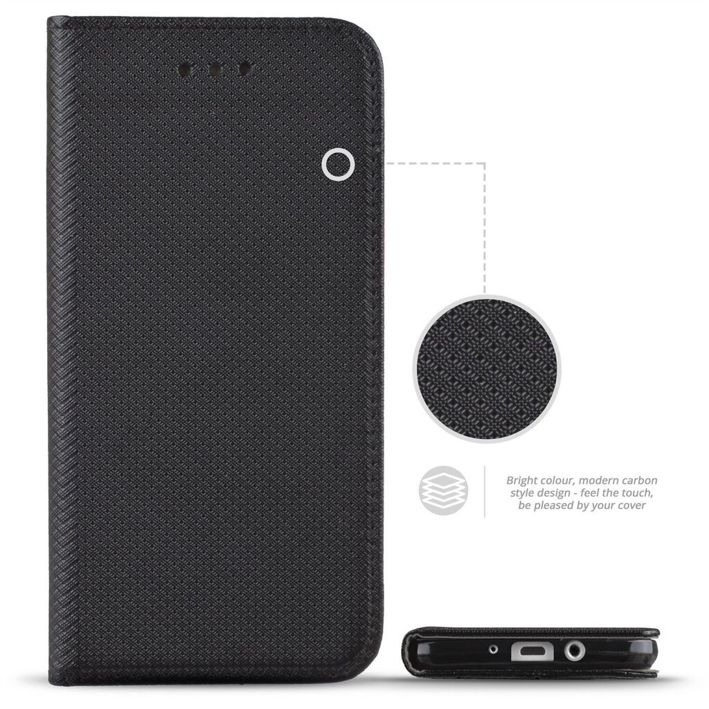 Moozy Case Flip Cover LG K8 2017 -puhelimelle, musta hinta ja tiedot | Puhelimen kuoret ja kotelot | hobbyhall.fi