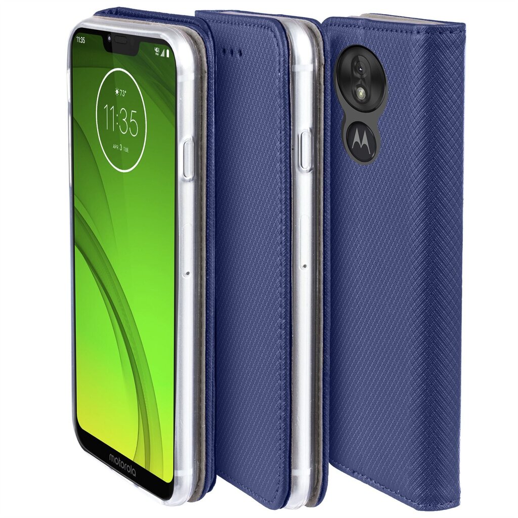 Moozy Case Flip Cover Motorola Moto G7 Powerille, tummansininen hinta ja tiedot | Puhelimen kuoret ja kotelot | hobbyhall.fi