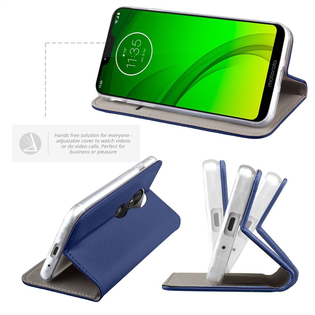 Moozy Case Flip Cover Motorola Moto G7 Powerille, tummansininen hinta ja tiedot | Puhelimen kuoret ja kotelot | hobbyhall.fi