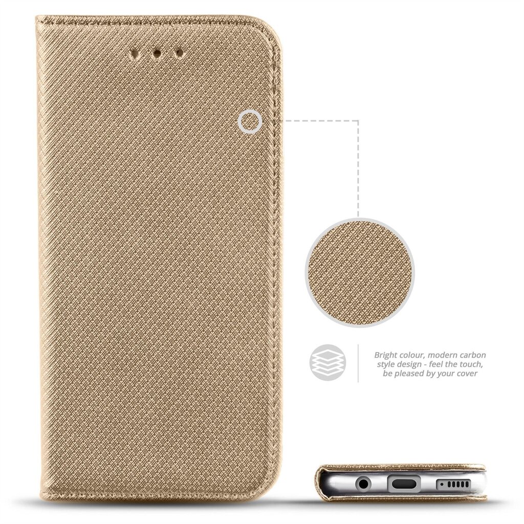 Moozy Case Flip Cover Samsung A20e -puhelimelle, kulta hinta ja tiedot | Puhelimen kuoret ja kotelot | hobbyhall.fi