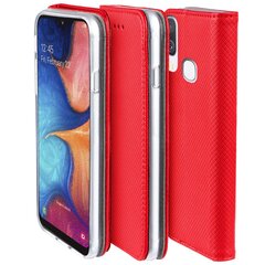 Moozy Case Flip Cover Samsung A20e:lle, punainen hinta ja tiedot | Puhelimen kuoret ja kotelot | hobbyhall.fi