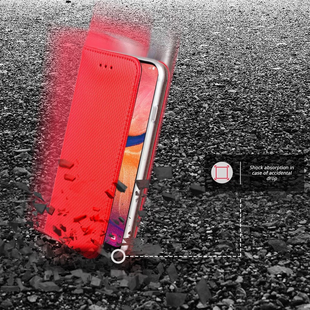 Moozy Case Flip Cover Samsung A20e:lle, punainen hinta ja tiedot | Puhelimen kuoret ja kotelot | hobbyhall.fi