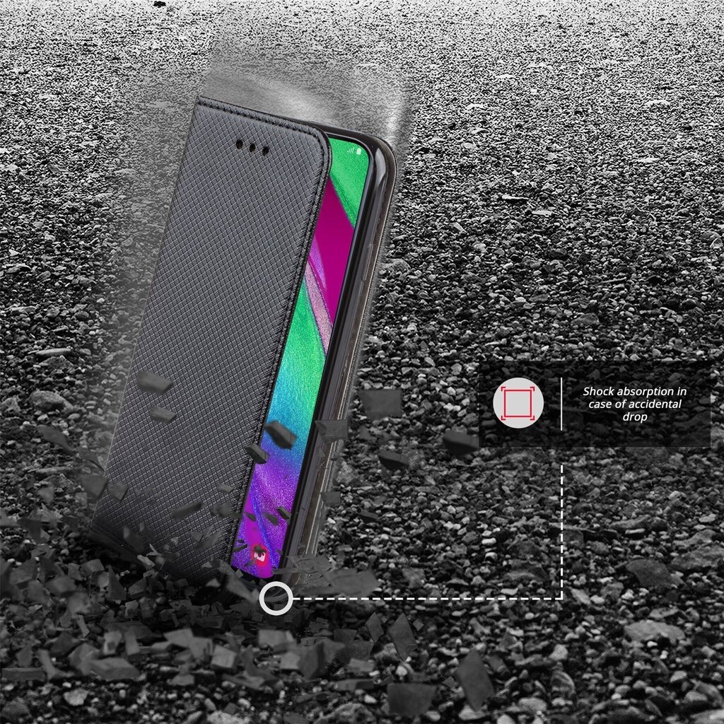 Moozy Case Flip Cover Samsung A40:lle, musta hinta ja tiedot | Puhelimen kuoret ja kotelot | hobbyhall.fi