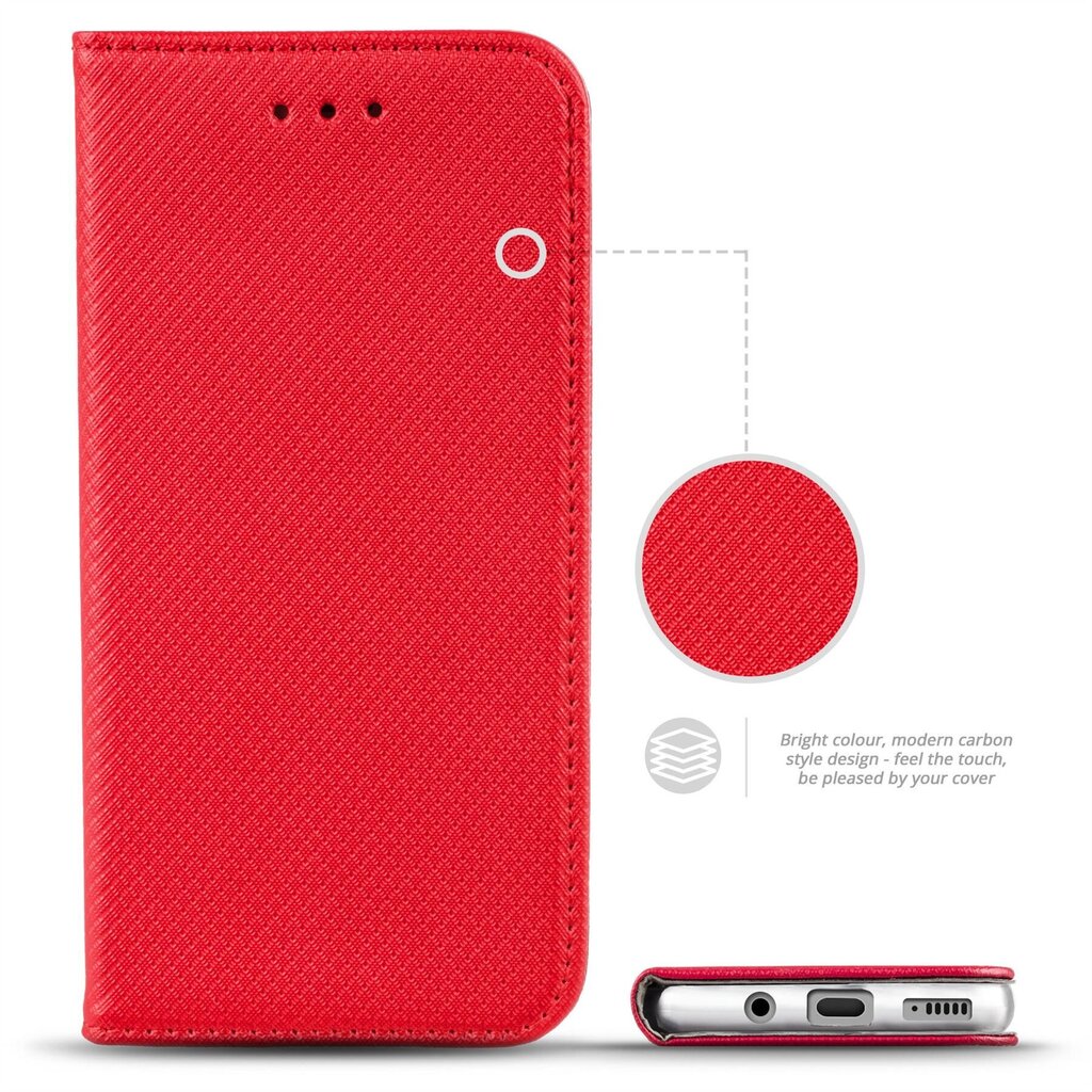 Moozy Case Flip Cover Samsung A40:lle, punainen hinta ja tiedot | Puhelimen kuoret ja kotelot | hobbyhall.fi