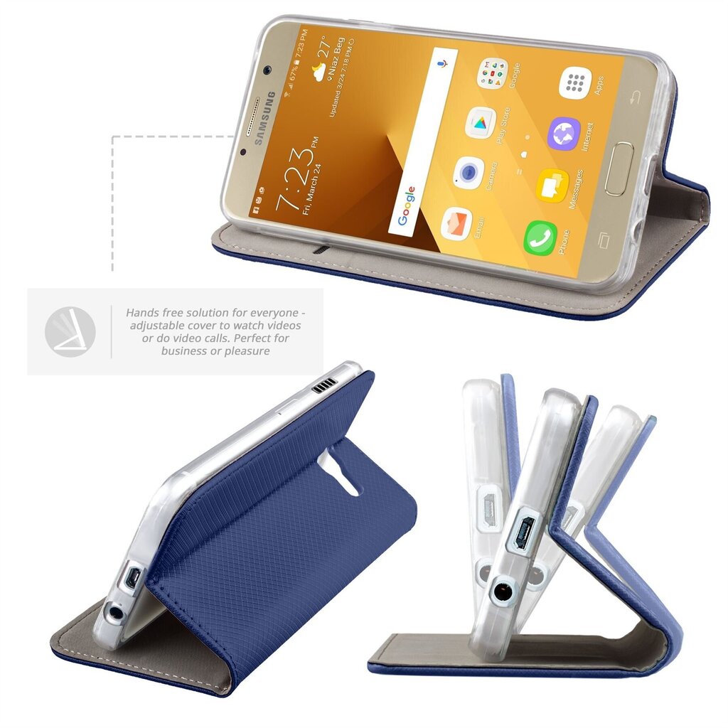 Moozy Case Flip Cover Samsung A5 2017 -puhelimelle, tummansininen hinta ja tiedot | Puhelimen kuoret ja kotelot | hobbyhall.fi