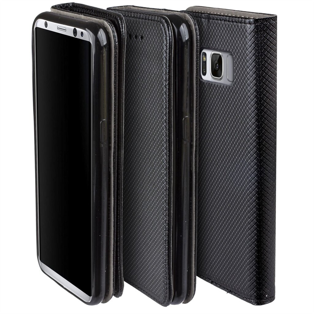 Moozy Case Flip Cover Samsung S8 -puhelimelle, musta hinta ja tiedot | Puhelimen kuoret ja kotelot | hobbyhall.fi