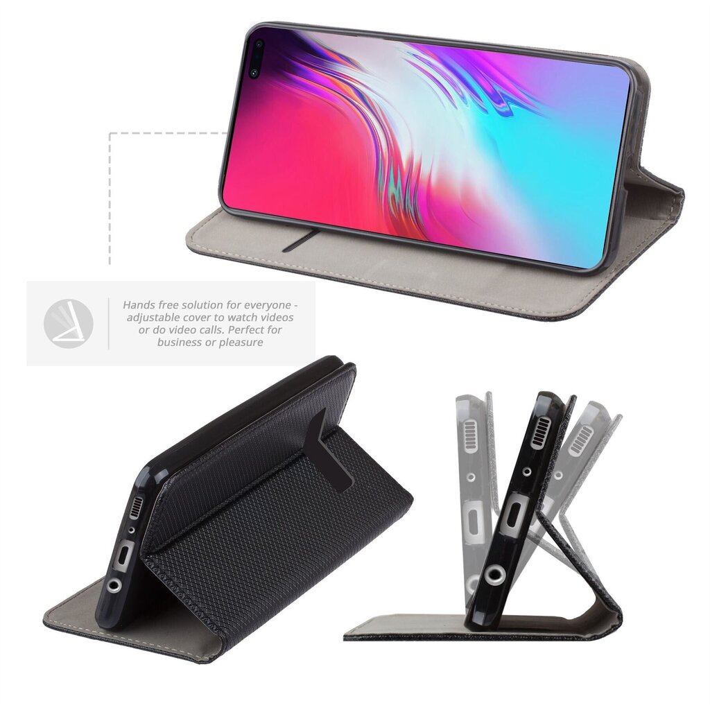 Moozy Case Flip Cover Samsung S10 -puhelimelle, musta hinta ja tiedot | Puhelimen kuoret ja kotelot | hobbyhall.fi