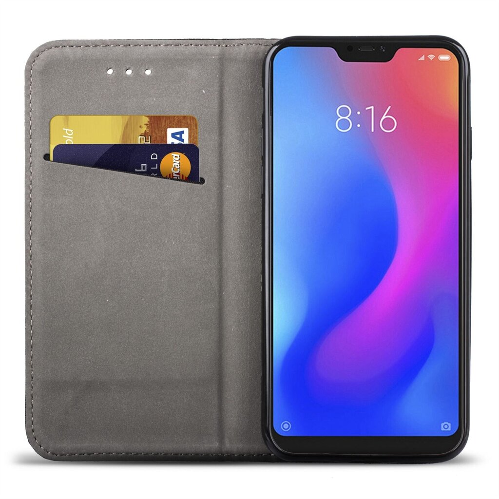 Moozy Case Flip Cover Xiaomi Mi A2 Lite, Xiaomi Redmi 6 Pro, musta hinta ja tiedot | Puhelimen kuoret ja kotelot | hobbyhall.fi