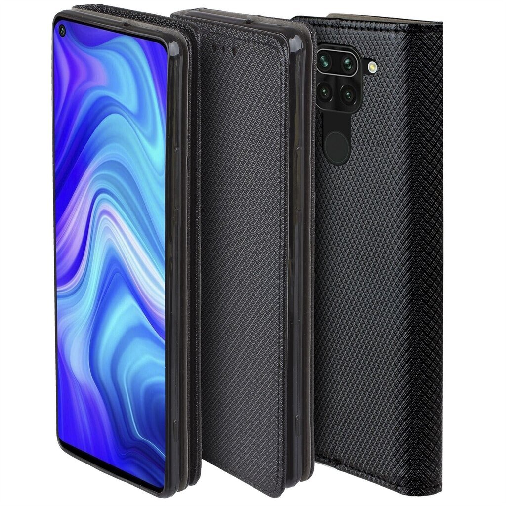 Moozy Case Flip Cover Xiaomi Redmi Note 9:lle, musta hinta ja tiedot | Puhelimen kuoret ja kotelot | hobbyhall.fi