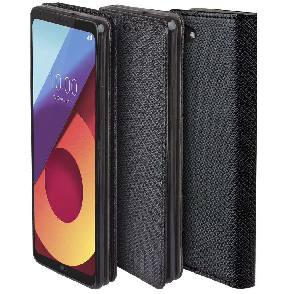 Moozy Case Flip Cover LG Q6:lle, musta hinta ja tiedot | Puhelimen kuoret ja kotelot | hobbyhall.fi