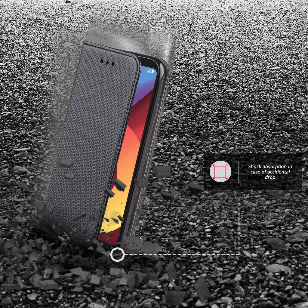 Moozy Case Flip Cover LG Q6:lle, musta hinta ja tiedot | Puhelimen kuoret ja kotelot | hobbyhall.fi