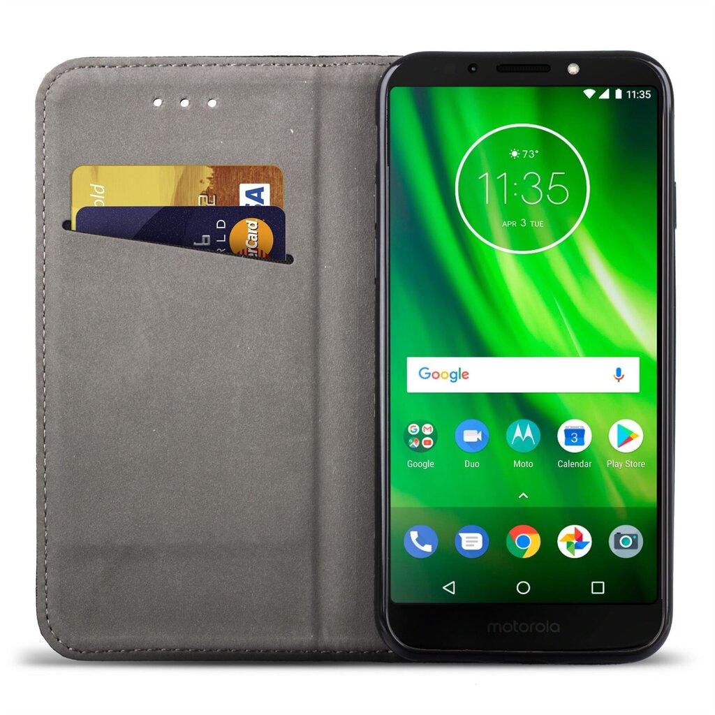 Moozy Case Flip Cover Motorola Moto G6, Moto 1S, musta hinta ja tiedot | Puhelimen kuoret ja kotelot | hobbyhall.fi