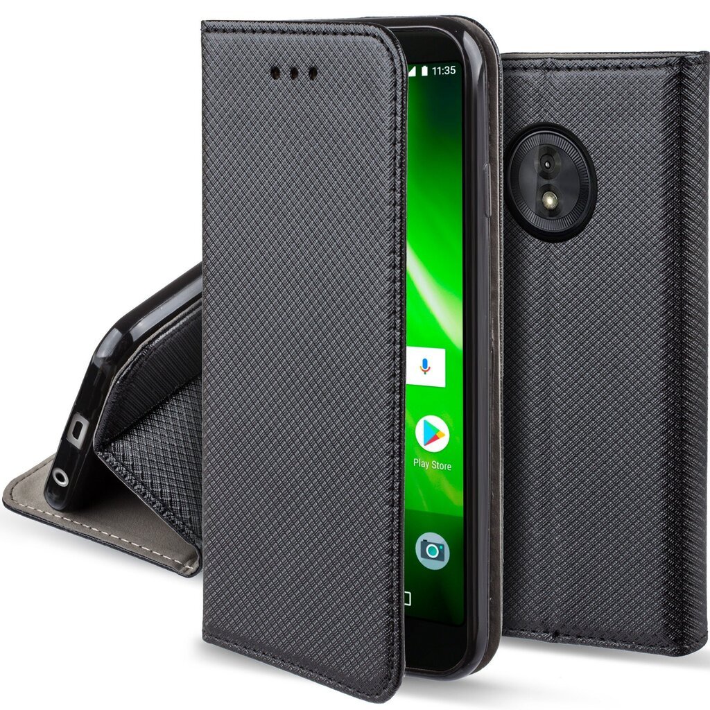 Moozy Case Flip Cover Motorola Moto G6, Moto 1S, musta hinta ja tiedot | Puhelimen kuoret ja kotelot | hobbyhall.fi