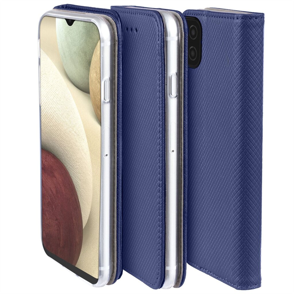 Moozy Case Flip Cover Samsung A12 -puhelimelle, tummansininen hinta ja tiedot | Puhelimen kuoret ja kotelot | hobbyhall.fi