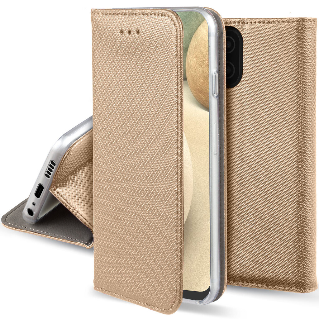 Moozy Case Flip Cover Samsung A12 -puhelimelle, Gold hinta ja tiedot | Puhelimen kuoret ja kotelot | hobbyhall.fi