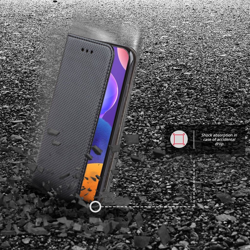 Moozy Case Flip Cover Samsung A31:lle, musta hinta ja tiedot | Puhelimen kuoret ja kotelot | hobbyhall.fi